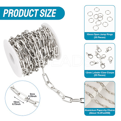 DIY Aluminium Paperclip Chains Bracelets/Necklaces Making Kit DIY-TA0012-91P-1