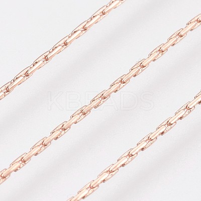 Long-Lasting Plated Brass Boston Link Chain Necklaces NJEW-K112-08RG-NF-1