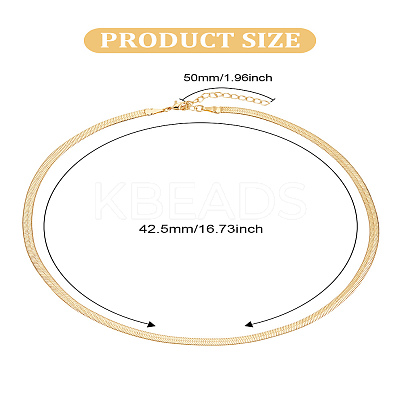 1Pc 4mm Brass Flat Snake Chain Necklaces for Women Men NJEW-LP0001-29-1
