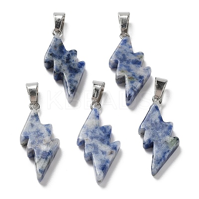 Natural Blue Spot Jasper Pendants G-C057-01P-03-1
