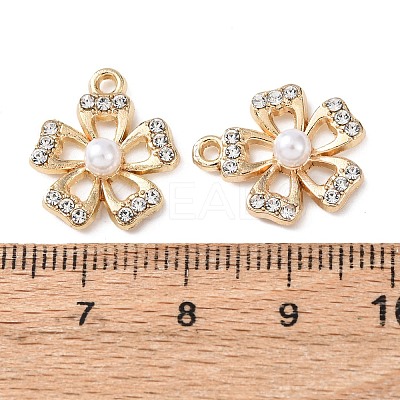 Alloy with Rhinestone and ABS Plastic Imitation Pearl Pendants FIND-Z111-03G-1