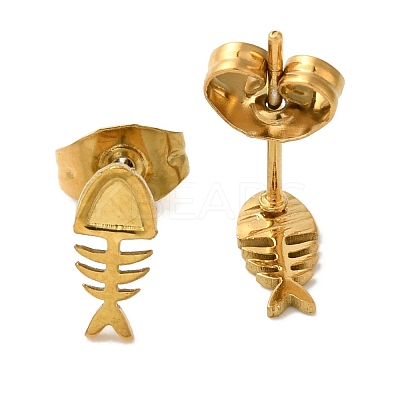 Ion Plating(IP) 304 Stainless Steel Stud Earrings for Women EJEW-Z066-09G-1