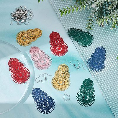 Filigree Dangle Earrings Making Kit DIY-UN0003-33-1