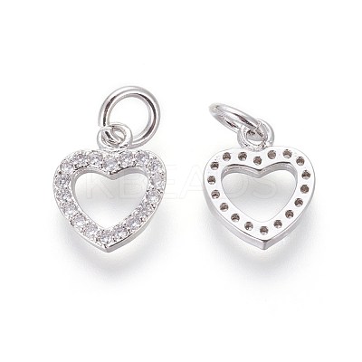 Brass Micro Pave Cubic Zirconia Charms ZIRC-J021-03P-RS-1