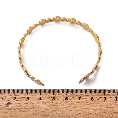 304 Stainless Steel Cuff Bangles for Women BJEW-F509-03C-G-1