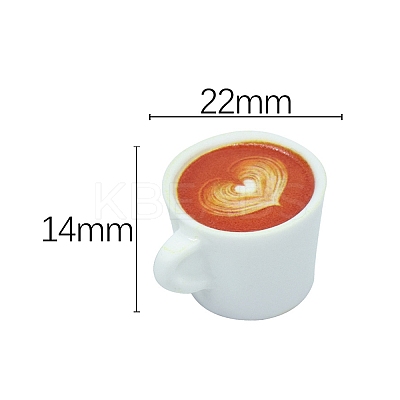 Resin Miniature Coffee Cup Ornaments PW-WG14105-03-1