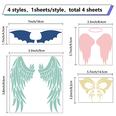 4Pcs 4 Styles PET Waterproof Self-adhesive Car Stickers DIY-WH0308-225A-001-1
