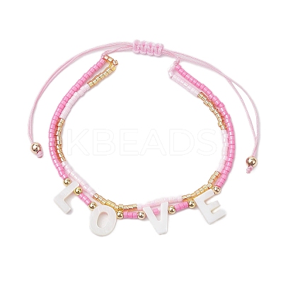Adjustable Glass Seed Beaded Multi-strand Bracelets BJEW-MZ00137-1