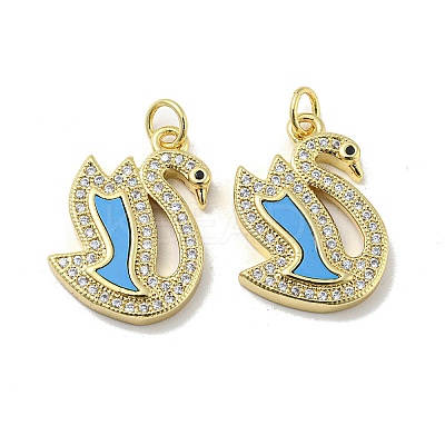 Brass Micro Pave Cubic Zirconia Pendants KK-H457-06G-01-1