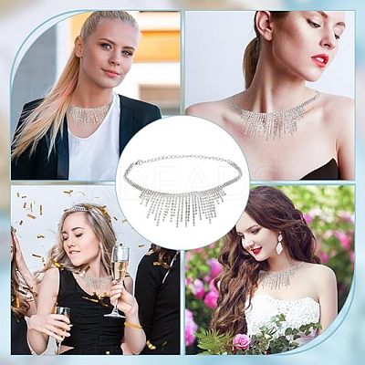 1Pc Zinc Alloy Bib Necklaces NJEW-FG0001-07-1