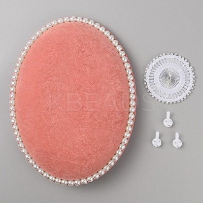 Oval Velvet Tabletop Jewelry Display Stands EDIS-WH0022-16-1