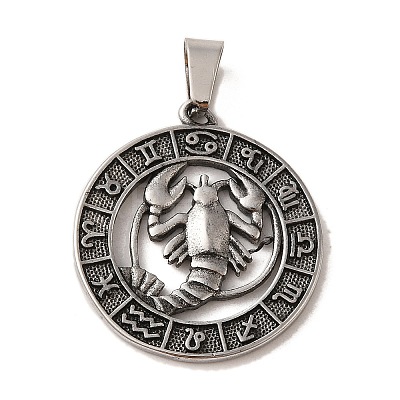 304 Stainless Steel Pendants STAS-C084-01F-AS-1