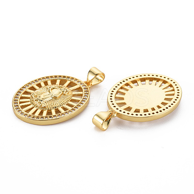 Brass Micro Pave Cubic Zirconia Pendants KK-Q252-077-NF-1