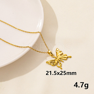 304 Stainless Steel Butterfly Pendant Necklaces CV0613-10-1