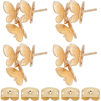 10Pcs Brass Stud Earring Findings KK-BBC0010-83-1
