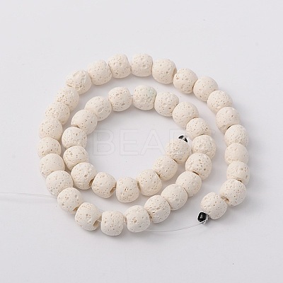 Natural Lava Rock Bead Strands X-G-L435-03-8mm-11-1
