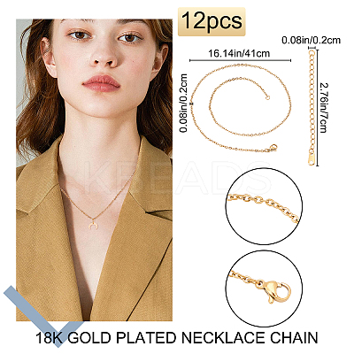 12Pcs 2mm 304 Stainless Steel Necklaces NJEW-BBC0001-02-1