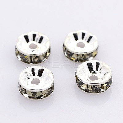 Brass Rhinestone Spacer Beads RB-A014-Z6mm-12S-NF-1