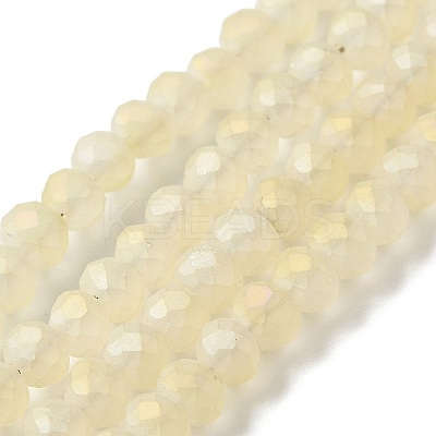 Full Rainbow Plated Faceted Rondelle Glass Beads Strands EGLA-J054-4x3mm-FR06-1