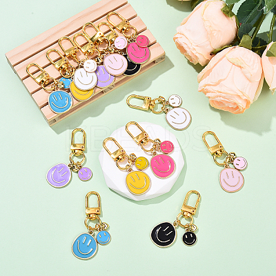 14Pcs 7 Style Alloy Enamel Pendnat Decorations HJEW-YW00164-1