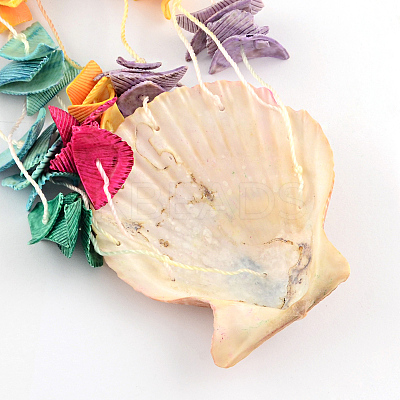 Dyed Seashell Aeolian Wind Chime AJEW-Q108-01-1