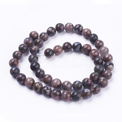 Natural Glaucophane Beads Strands G-F520-39-6mm-1