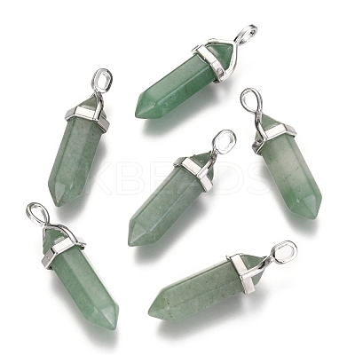 Natural Green Aventurine Double Terminated Pointed Pendants G-F295-04A-1
