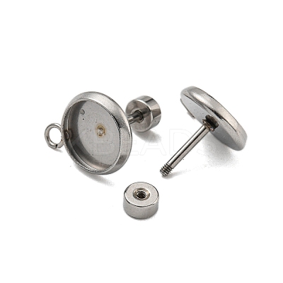 Tarnish Resistant 201 Stainless Steel Stud Earrings Findings STAS-K279-01B-P-1