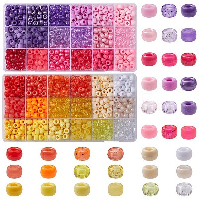 1620Pcs 36 Style Transparent & Opaque Plastic Beads KY-YW0001-42-1