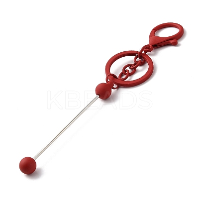 Spray Painted Alloy Bar Beadable Keychain for Jewelry Making DIY Crafts KEYC-A011-02B-1