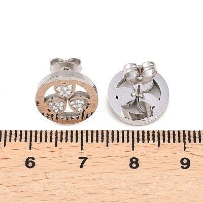 Flower 304 Stainless Steel Stud Earrings EJEW-H175-01P-1