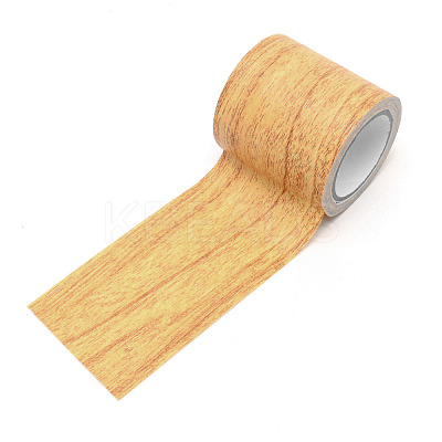 Non-woven Fabrics Imitation Wood Grain Adhesive Tape DIY-WH0001-70B-1