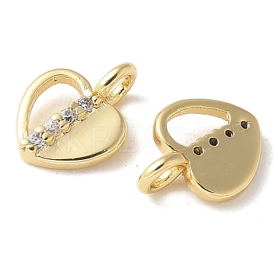 Brass Micro Pave Clear Cubic Zirconia Pendants KK-Q031-44G-03-1