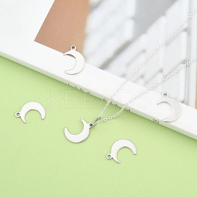 Non-Tarnish Crescent Moon Stainless Steel Charms Pendants X-STAS-Q168-06-1