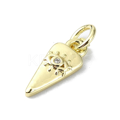 Eye Theme Brass Micro Pave Cubic Zirconia Charms KK-H475-58G-09-1