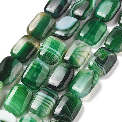 Natural Banded Agate Beads Strands G-K392-B09-13x18mm-1