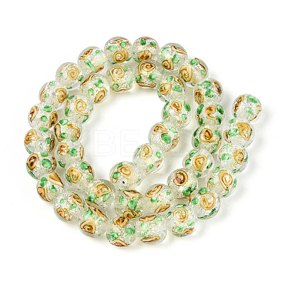 Handmade Foil Lampwork Beads Strands FOIL-T008-05C-1