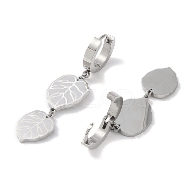 Non-Tarnish Leaf 304 Stainless Steel Dangle Earrings EJEW-L283-046P-1