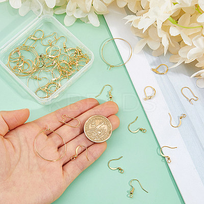 Brass Hoop Earring Findings KK-HS0002-07-1
