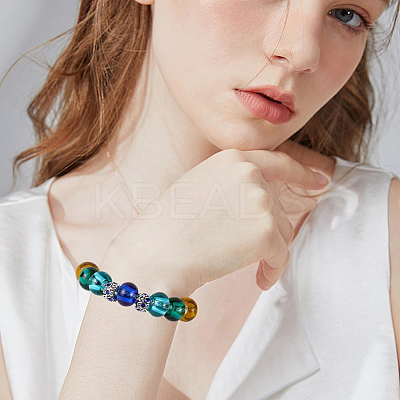 90Pcs 9 Colors Glass European Beads GLAA-PA0001-25-1