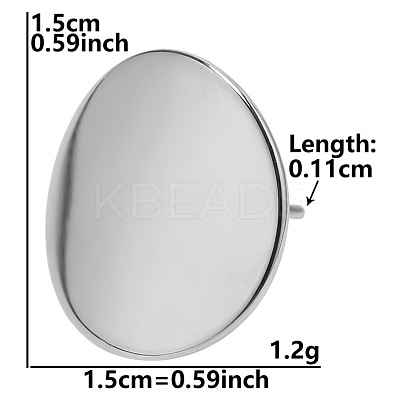 Flat Round 304 Stainless Steel Stud Earrings BW0286-3-1