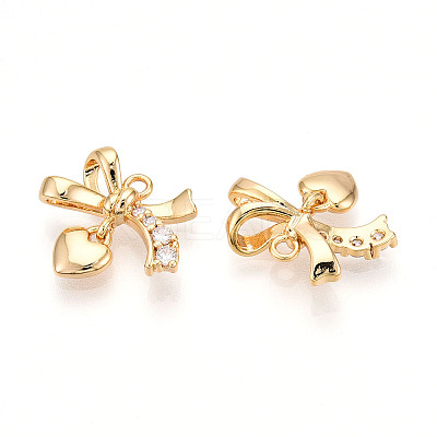 Brass Micro Pave Cubic Zirconia Charms KK-N261-85G-1