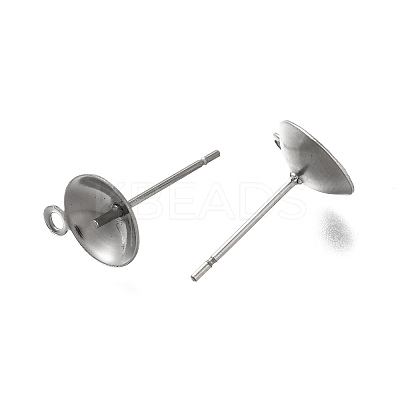Anti-Tarnish 304 Stainless Steel Stud Earring Findings STAS-P370-02F-P-1