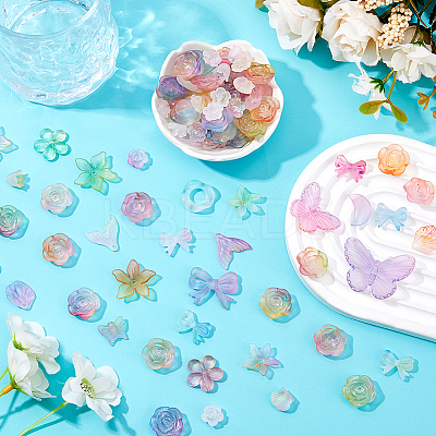 10Sets 200G Transparent Acrylic Frosted Beads FACR-HS0001-02C-1