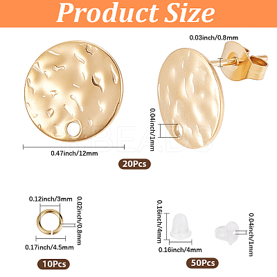 20Pcs 304 Stainless Steel Stud Earring Findings STAS-CN0001-76-1