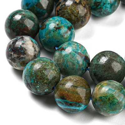 Natural Chrysocolla Beads Strands G-P503-6MM-05-1