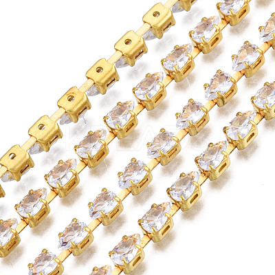 Teardrop Cubic Zirconia Strass Chains CHC-N020-10-1