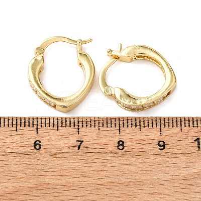 Brass Micro Pave Clear Cubic Zirconia Ring Hoop Earrings EJEW-K267-16G-1