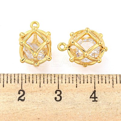 Brass Pave Cubic Zirconia Pendants KK-M286-13G-1