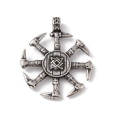 304 Stainless Steel Runa Eslavo Kolovrat Symbol Pendants STAS-G267-02AS-1